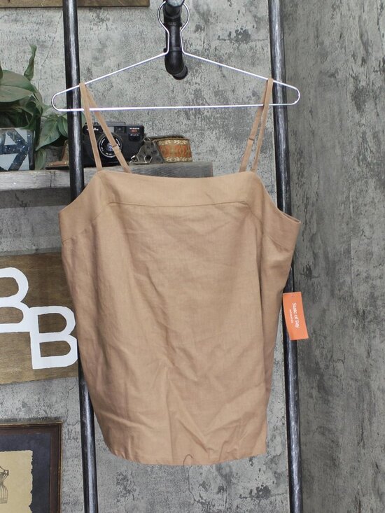 Brown State Of Day 2 Pc Sleeveless Pajama Set Linen Blend Natural M Sz M main image 5
